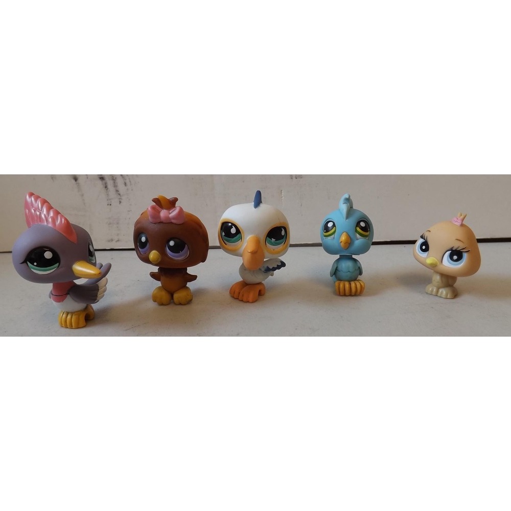 Lot of Five Littlest Pets Bobblehead Birds and Owl - See Description for Details